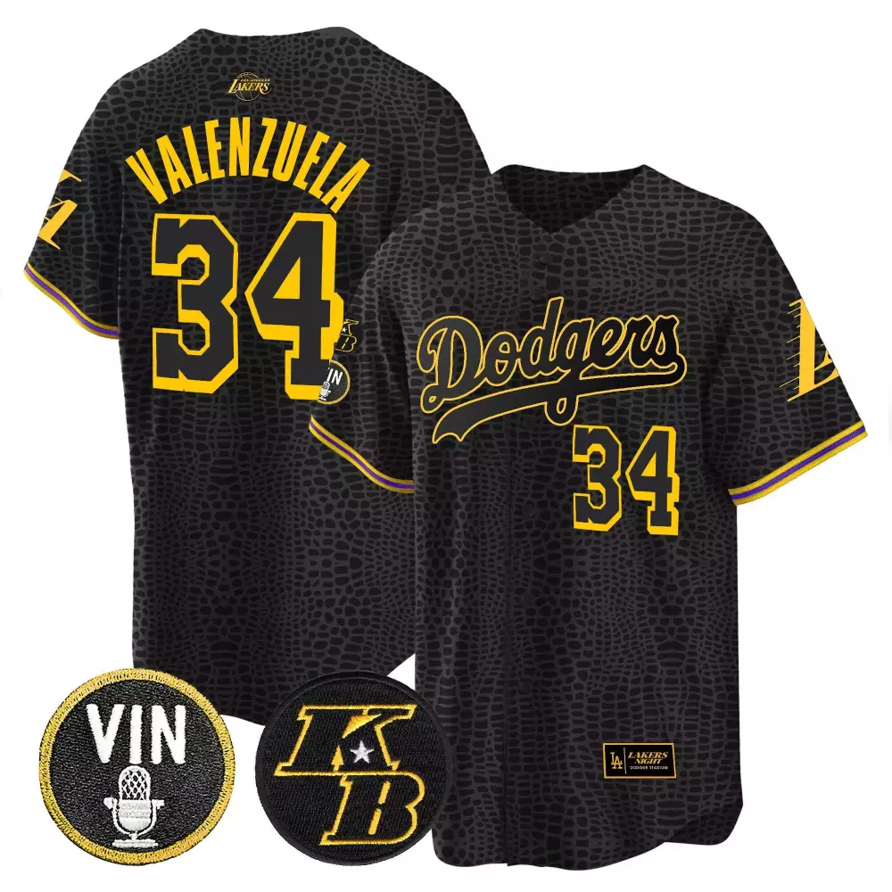 Valenzuela 34 Dodgers Jersey Black City Connect Vin Kb 2023 Men Alternate Custom Design