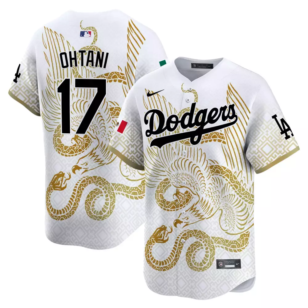 Shohei Ohtani 17 Dodgers Jersey White City Connect Mexico Flag Men Graphic Custom Design