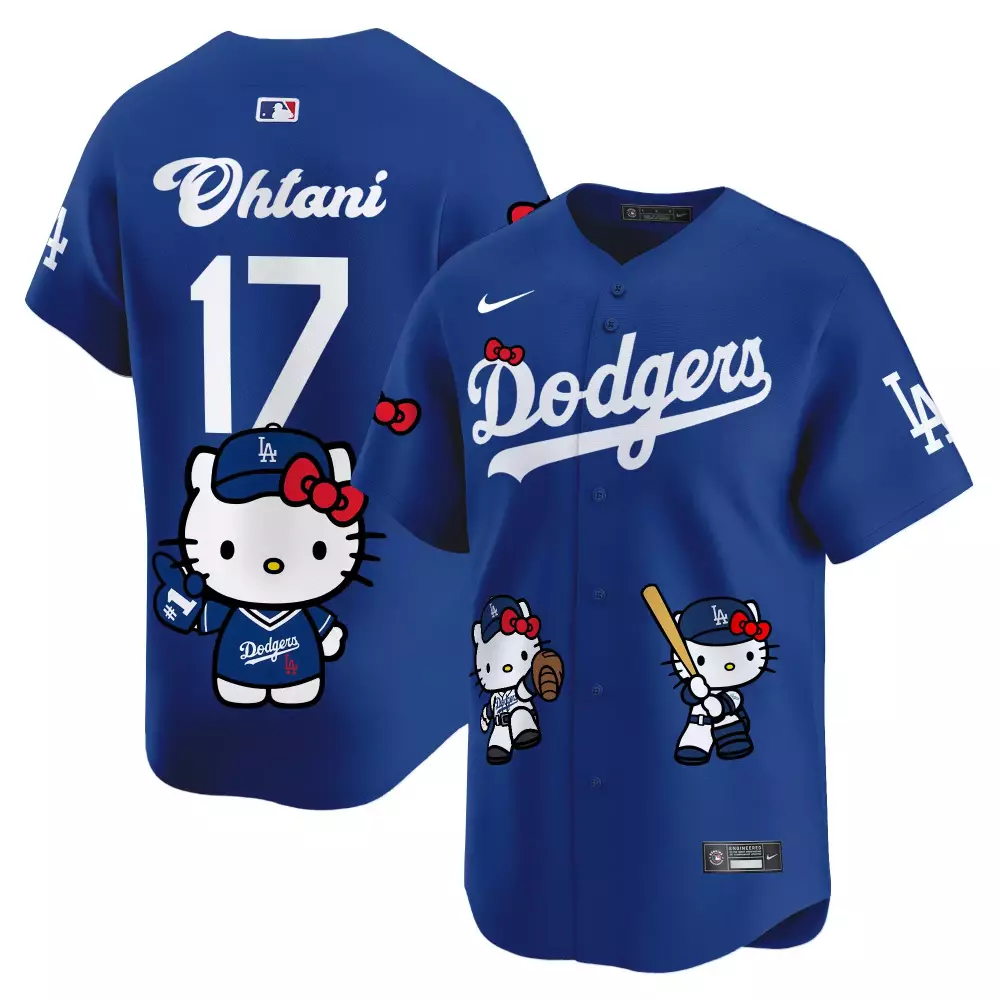 Shohei Ohtani 17 Jersey Blue Hello Kitty Los Angeles Dodgers Men White Unisex Vapor