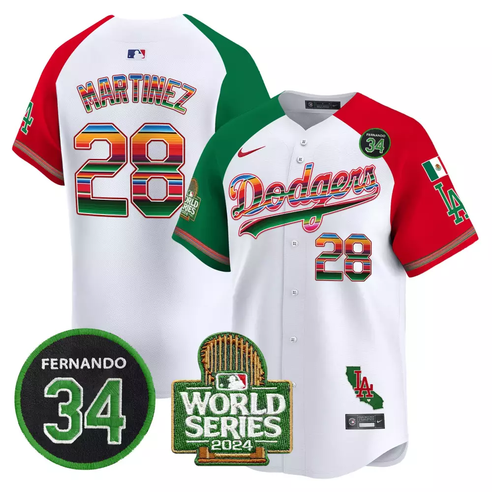 Jd Martinez 28 Dodgers Jersey White World Baseball Classic Series 2024 Mexico Flag