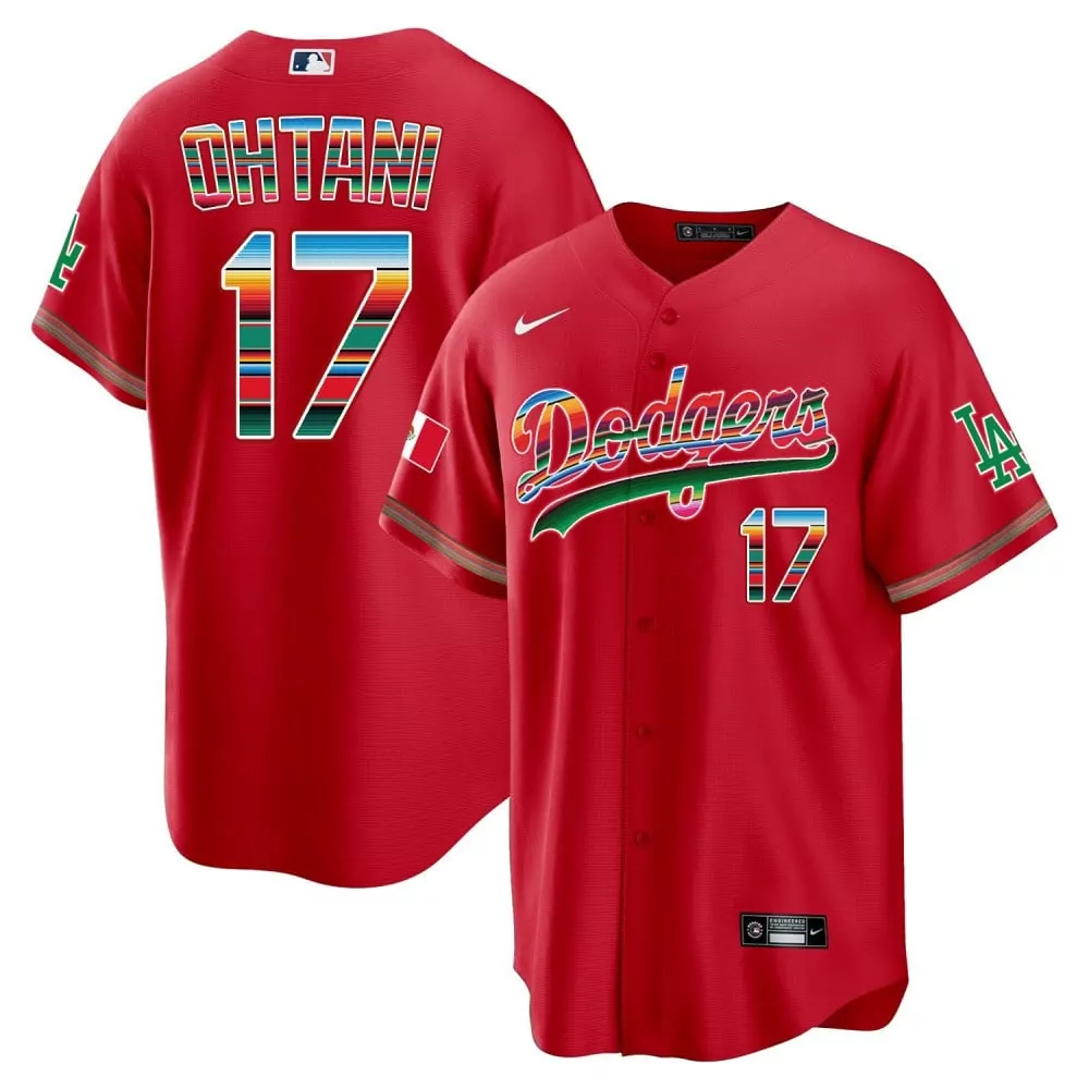 Shohei Ohtani 17 Dodgers Jersey Red Cinco De Mayo Mexico Flag 2023 Men City Connect