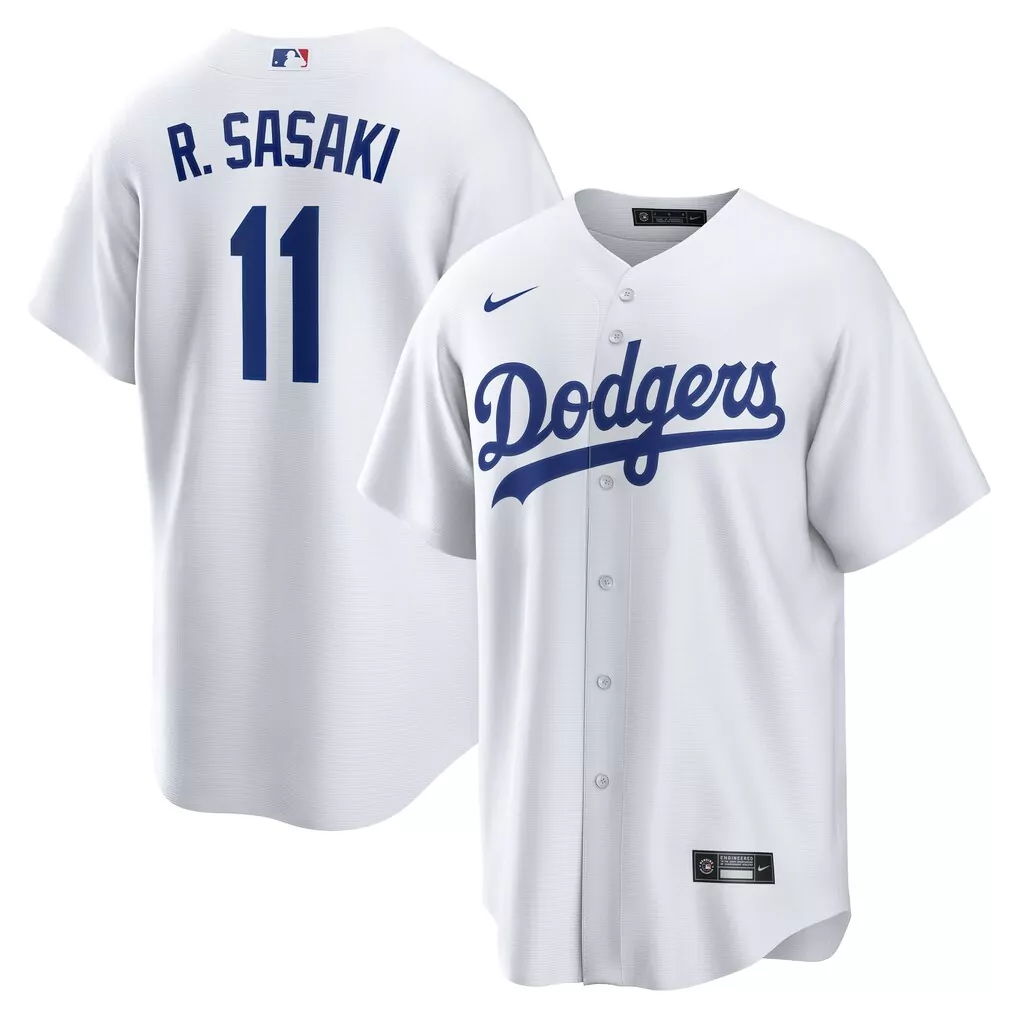 Roki Sasaki 11 Dodgers Jersey White Men Royal Blue Home Replica