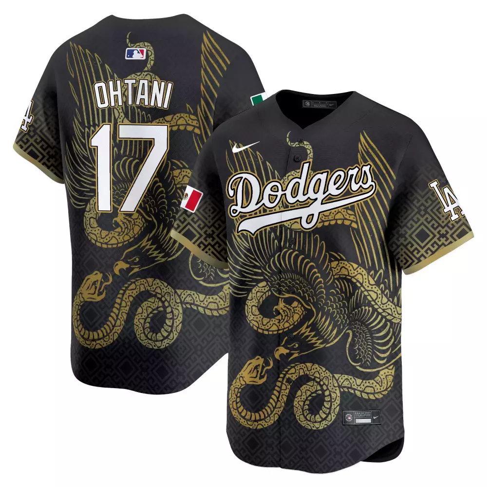 Shohei Ohtani 17 Dodgers Jersey Black City Connect Men Custom Design Gold Vapor Premier
