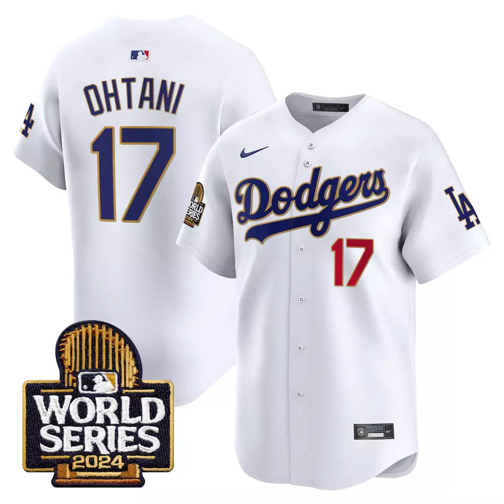 Shohei Ohtani 17 Dodgers Jersey White World Series 2024 Men Blue Gold Red Vapor Premier