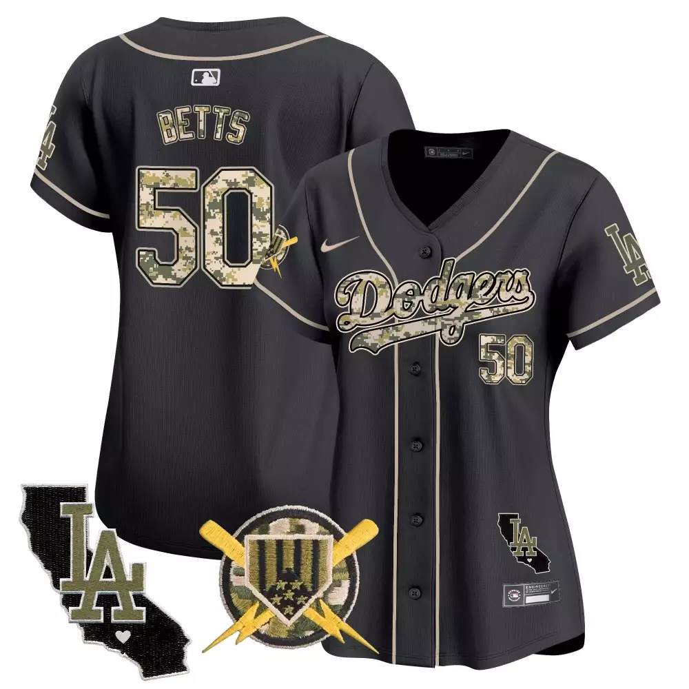 Mookie Betts 50 Dodgers Jersey Black City Connect California LA Team Men Alternate
