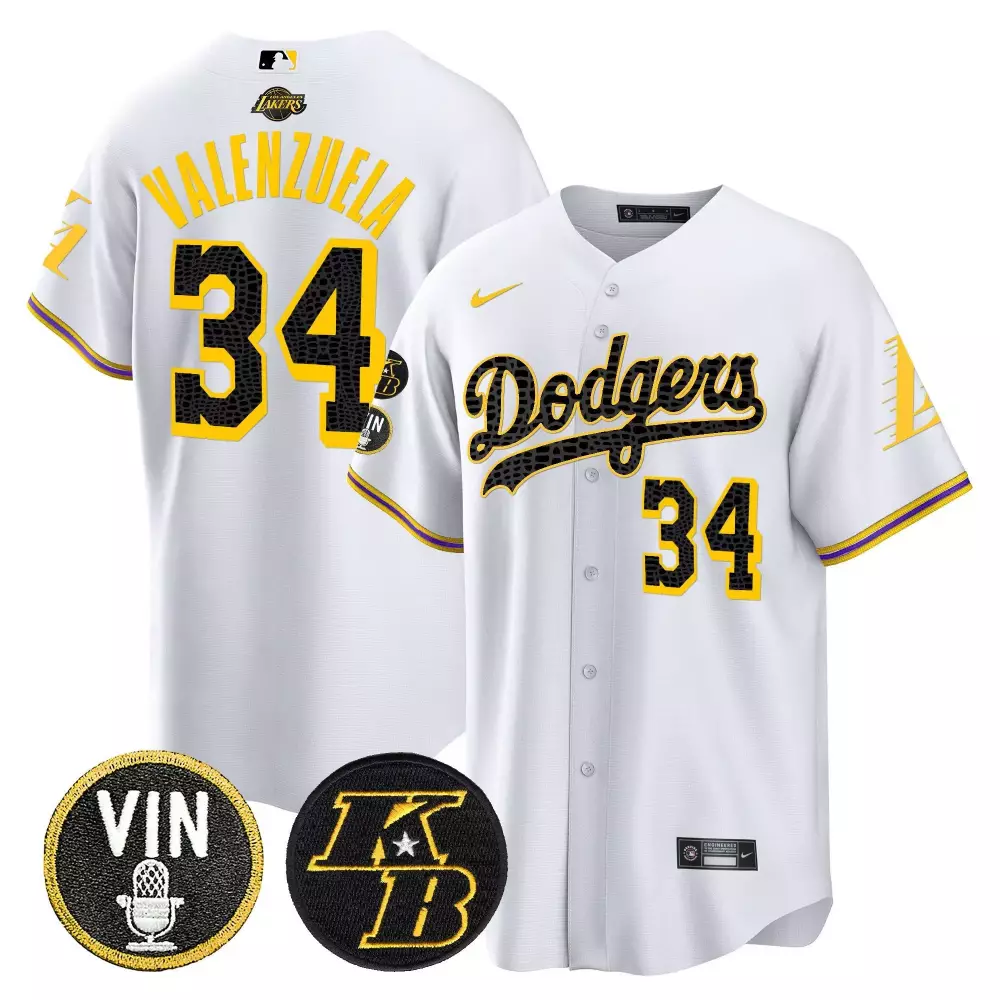 Fernando Valenzuela 34 Dodgers Jersey White City Connect Vin LA Lb Men Split Design