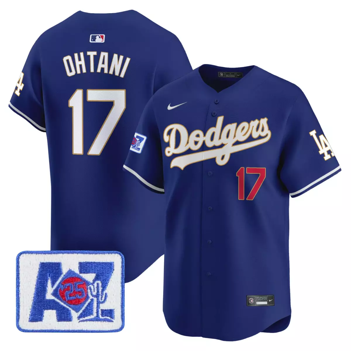 Shohei Ohtani 17 Dodgers Jersey Royal Blue Az Diamondbacks 25th Anniversary Men White