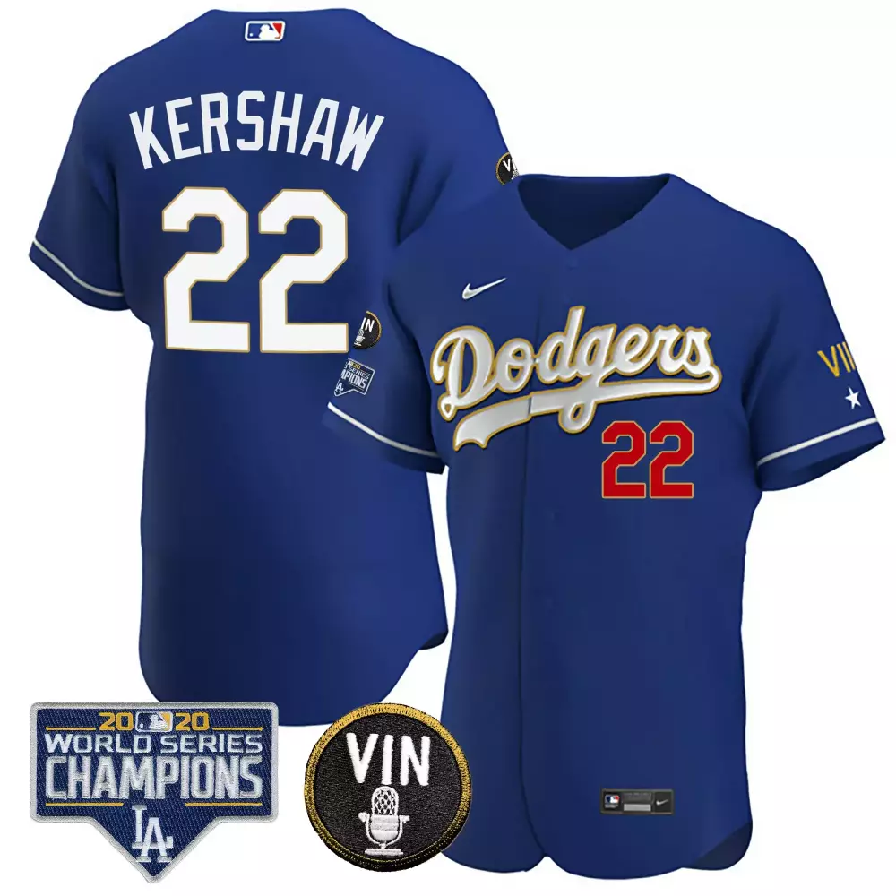 Bryant Vin 22 Dodgers Jersey Blue 2020 World Series Men White Red All Stitched Vapor
