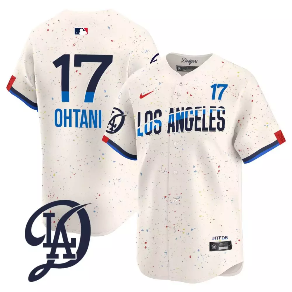 Shohei Ohtani 17 Jersey White City Connect Los Angeles Dodgers #itfdb Men Split Custom Design
