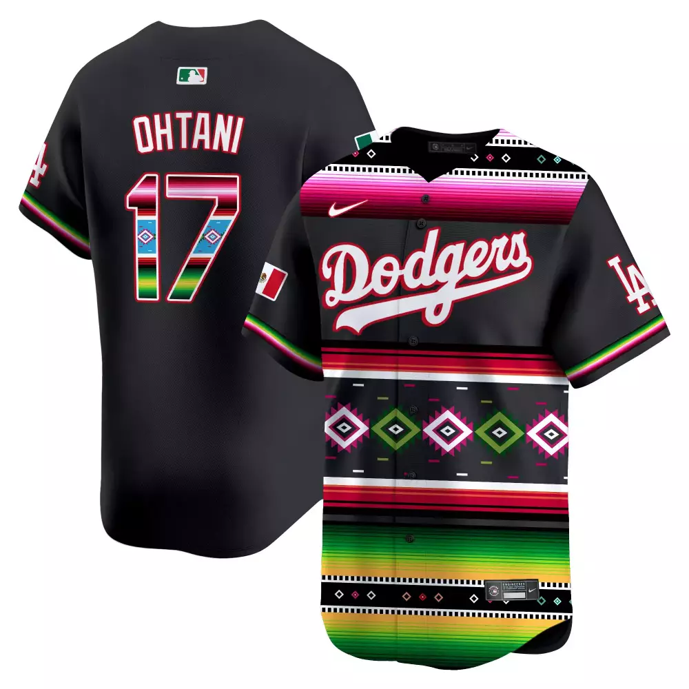 Shohei Ohtani 17 Dodgers Jersey Black Los Men Alternate Custom Design White Pink