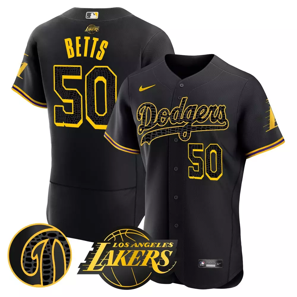 Mookie Betts 50 Jersey Black City Connect Los Angeles Dodgers 2023 Men Alternate