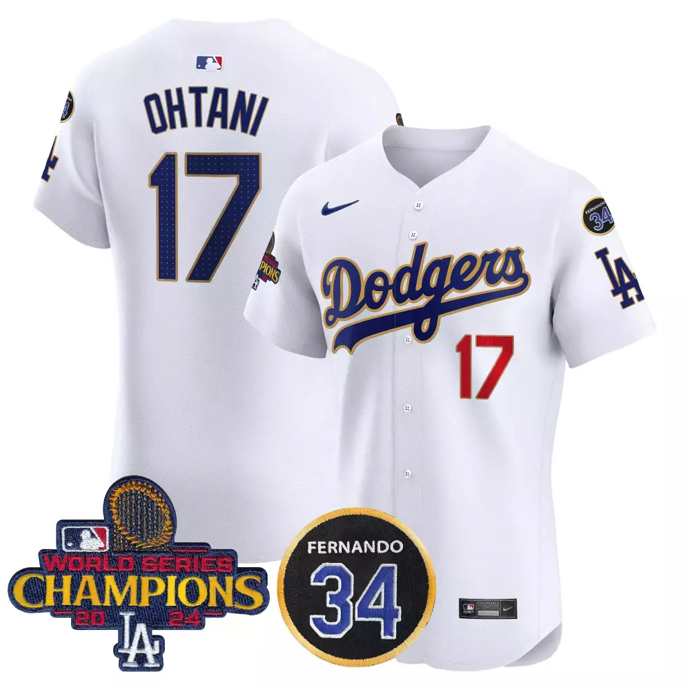Shohei Ohtani 17 Dodgers Jersey White 2024 World Series Champions Fernando 34 Men