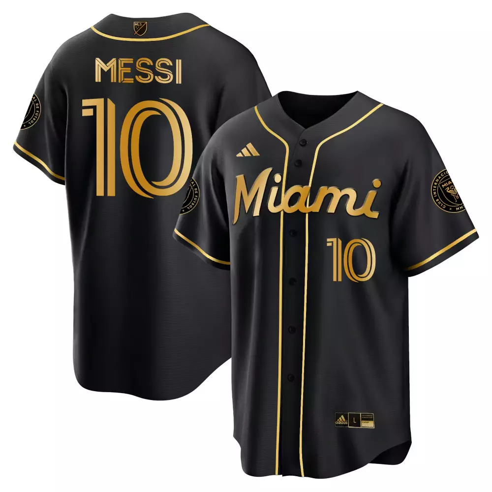 Lionel Messi 10 Inter Miami Cf Jersey Black Mls Men Gold All Stitched Vapor