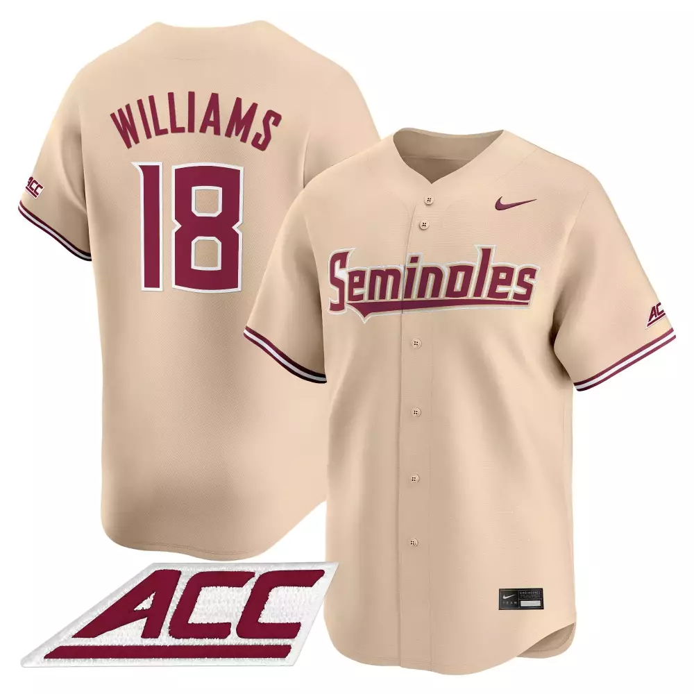 Williams Seminoles 18 Jersey Tan Men Maroon Vapor Premier Limited