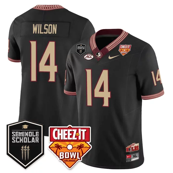 Johnny Wilson 14 Jersey Black Cheez-it Bowl Florida State Seminoles Seminole Scholar