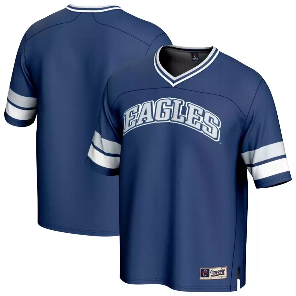 Philadelphia Eagles Jersey Navy Blue Men V-neck White Gameday