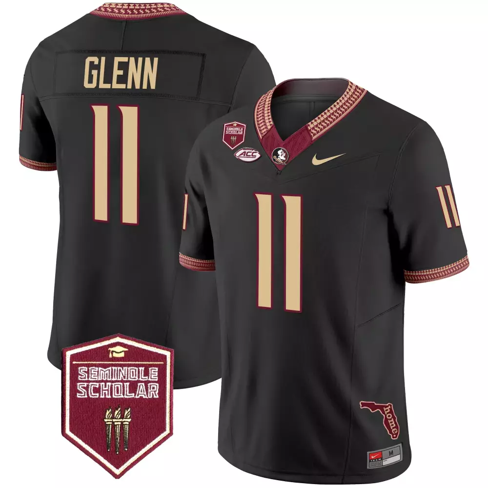 Glenn Seminoles 11 Jersey Black Seminole Scholar Florida State Fsu Men Gold Maroon