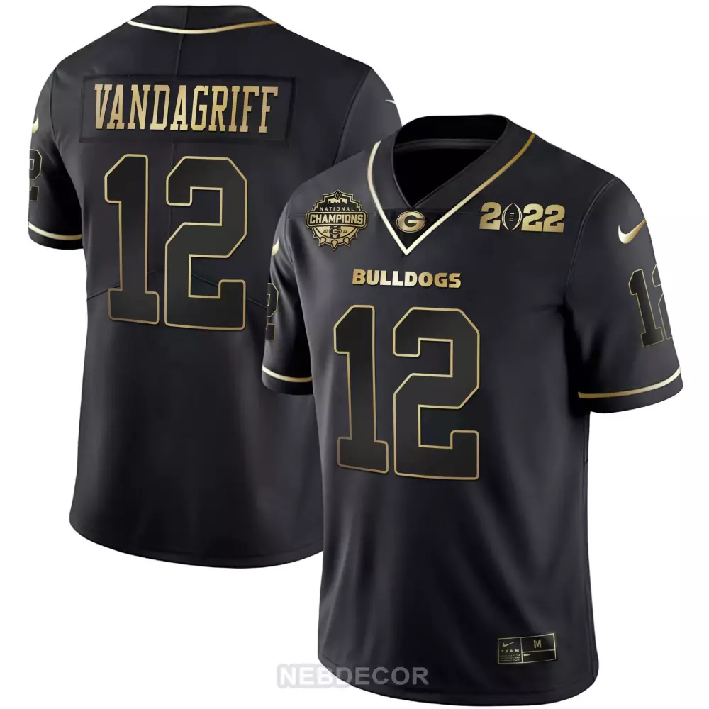 Brock Vandagriff 12 Jersey Black 2022 National Champions Georgia Bulldogs Cfp Men