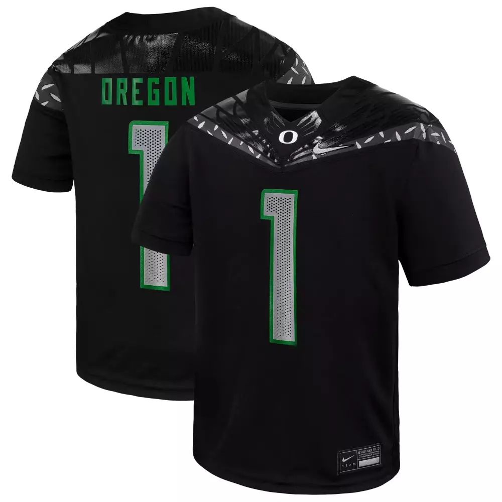 Oregon Ducks 1 Jersey Black Men Green White All Stitched Vapor Custom