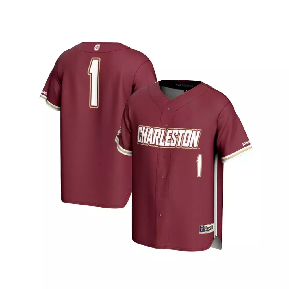 Charleston 1 Jersey Maroon College Of Men White Gold Gameday Unisex Fashion