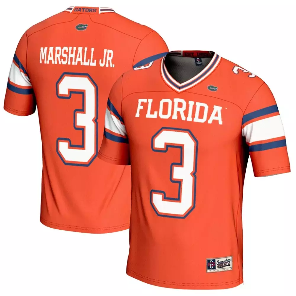 Marshall Jr. 3 Florida Gators Jersey Orange Men Blue White Gameday