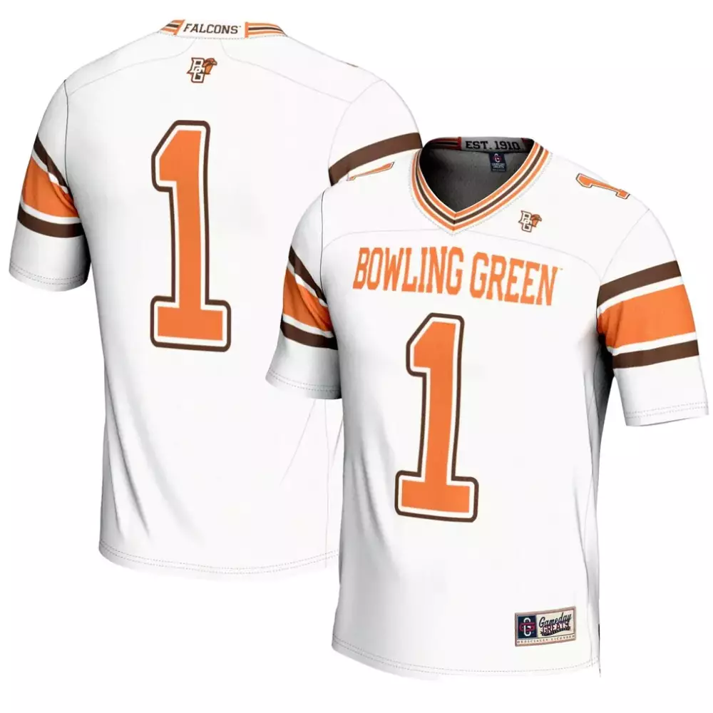 Bowling Green 1 Jersey White Men Orange Brown Gameday