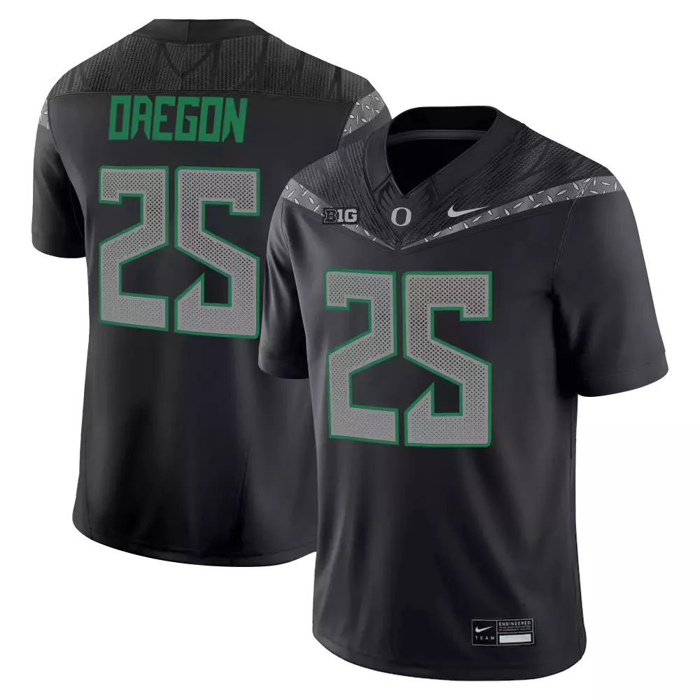 Oregon Ducks 25 Jersey Black Men Green Gray Vapor All Stitched Embroidered
