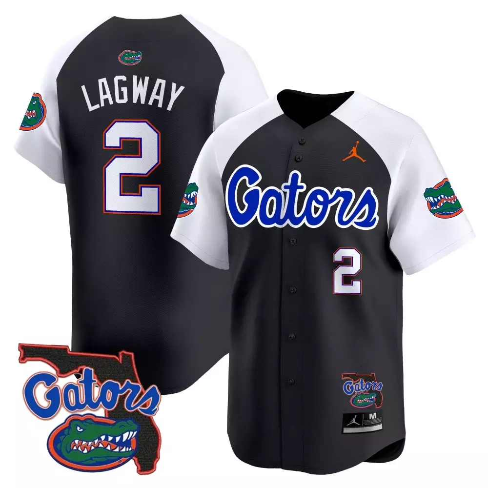 Lagway Gators 2 Jersey Black Men Split Design White Orange Blue Stitched Vapor Embroidered