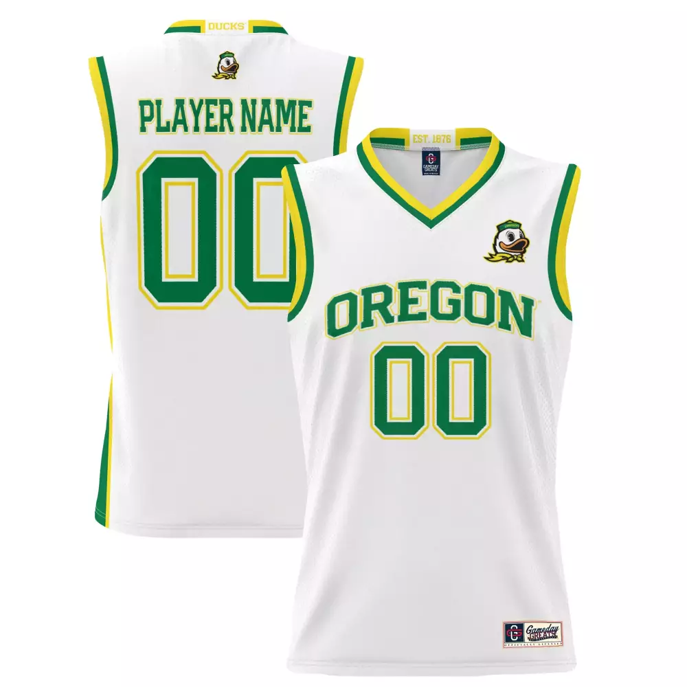 Oregon Ducks Jersey White Green Yellow Custom All Stitched Vapor