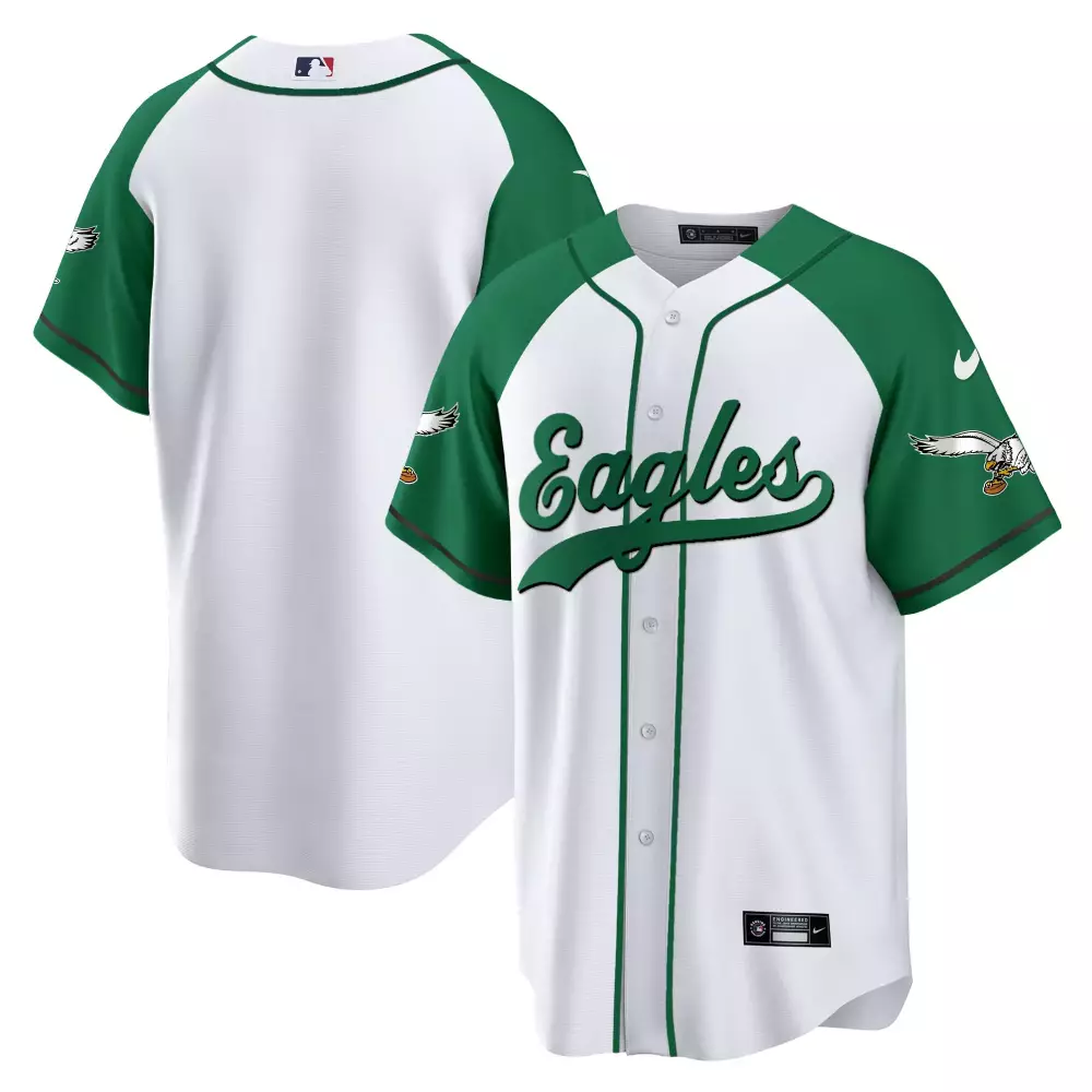 Philadelphia Eagles Jersey White Men Green All Stitched Vapor