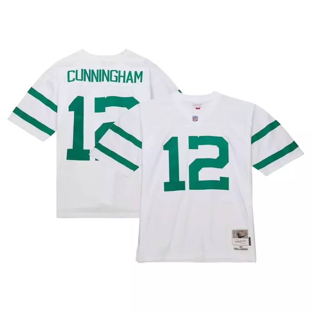 Randall Cunningham 12 Jersey White New York Jets Men Green Legacy Replica