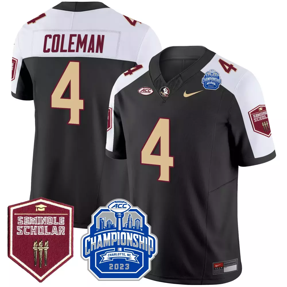 Keon Coleman 4 Jersey Black Florida State Seminoles Seminole Scholar Championship Charlotte, Nc 2023
