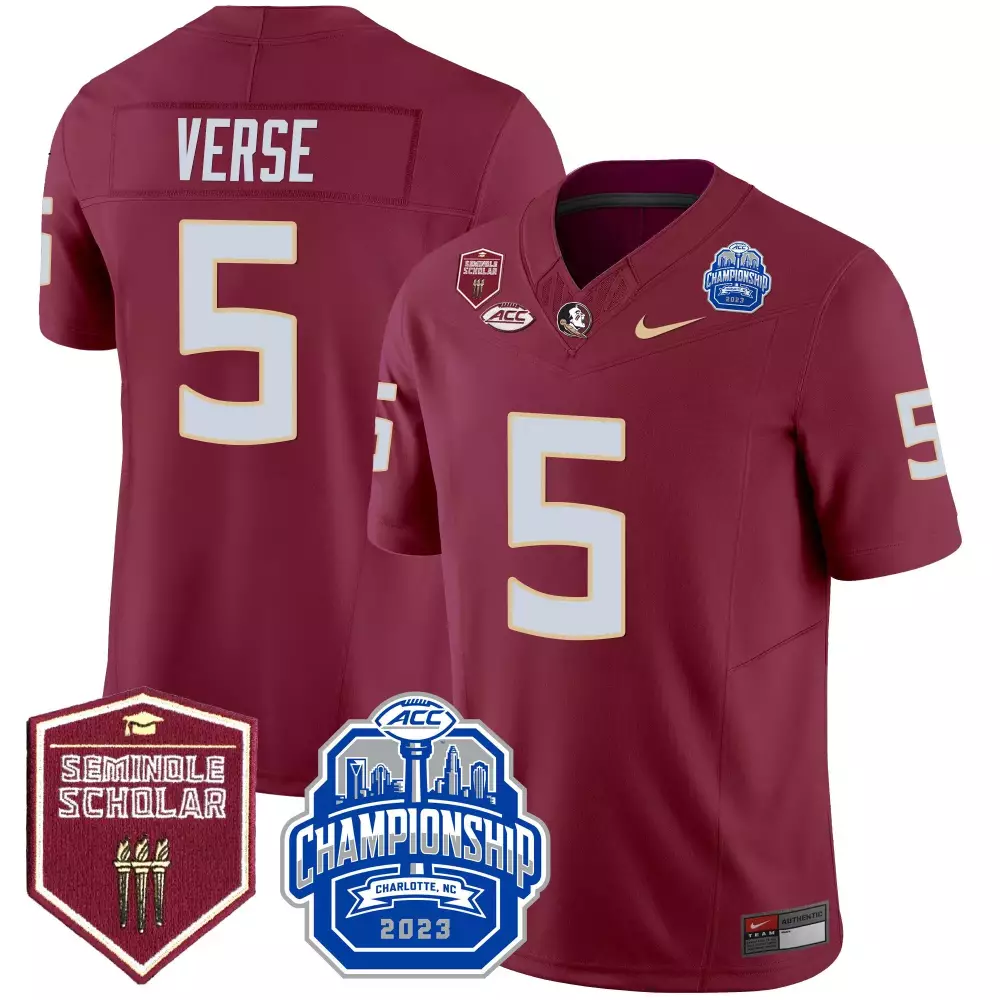 Jared Verse 5 Jersey Maroon Florida State Seminoles Championship 2023 Seminole Scholar