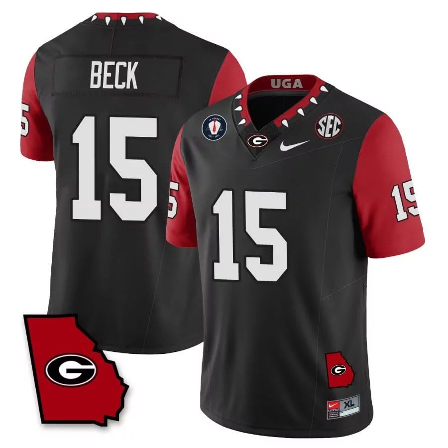 Carson Beck 15 Georgia Jersey Black Championship National Men Red All Stitched