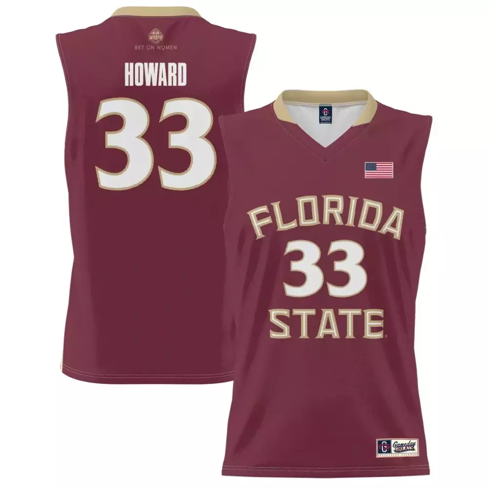 Howard 33 Florida State Jersey Maroon Bet On Women Gameday Greats Gold White Unisex