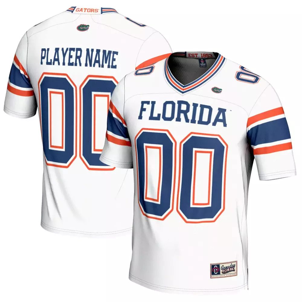 Florida Gators Jersey White Orange Blue Custom All Stitched Vapor