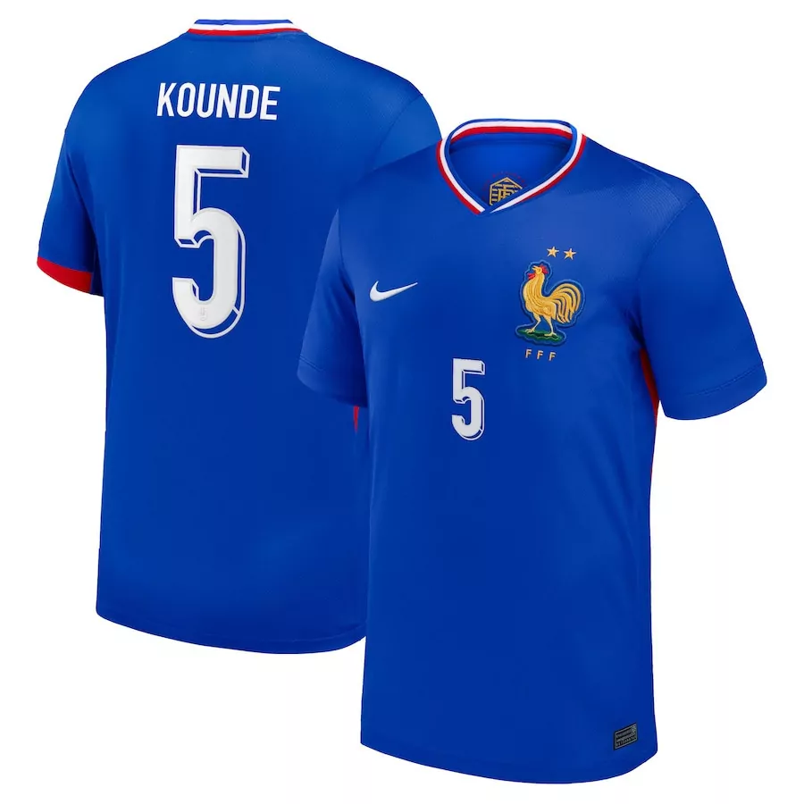 Kounde France 5 Jersey Blue Men White Red Home