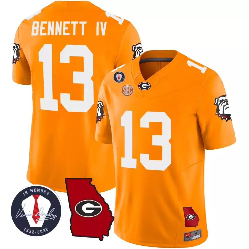 Bennett Iv 13 Georgia Bulldogs Jersey Orange Vince Dooley Memorial Memory 1932-2022