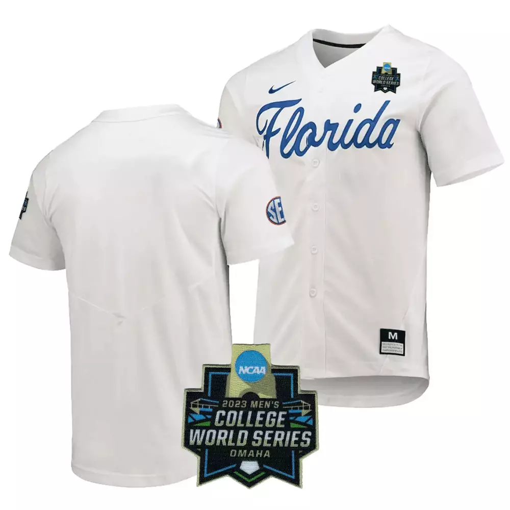 Florida Jersey White 2023 Men's College World Series Men Blue All Stitched Vapor