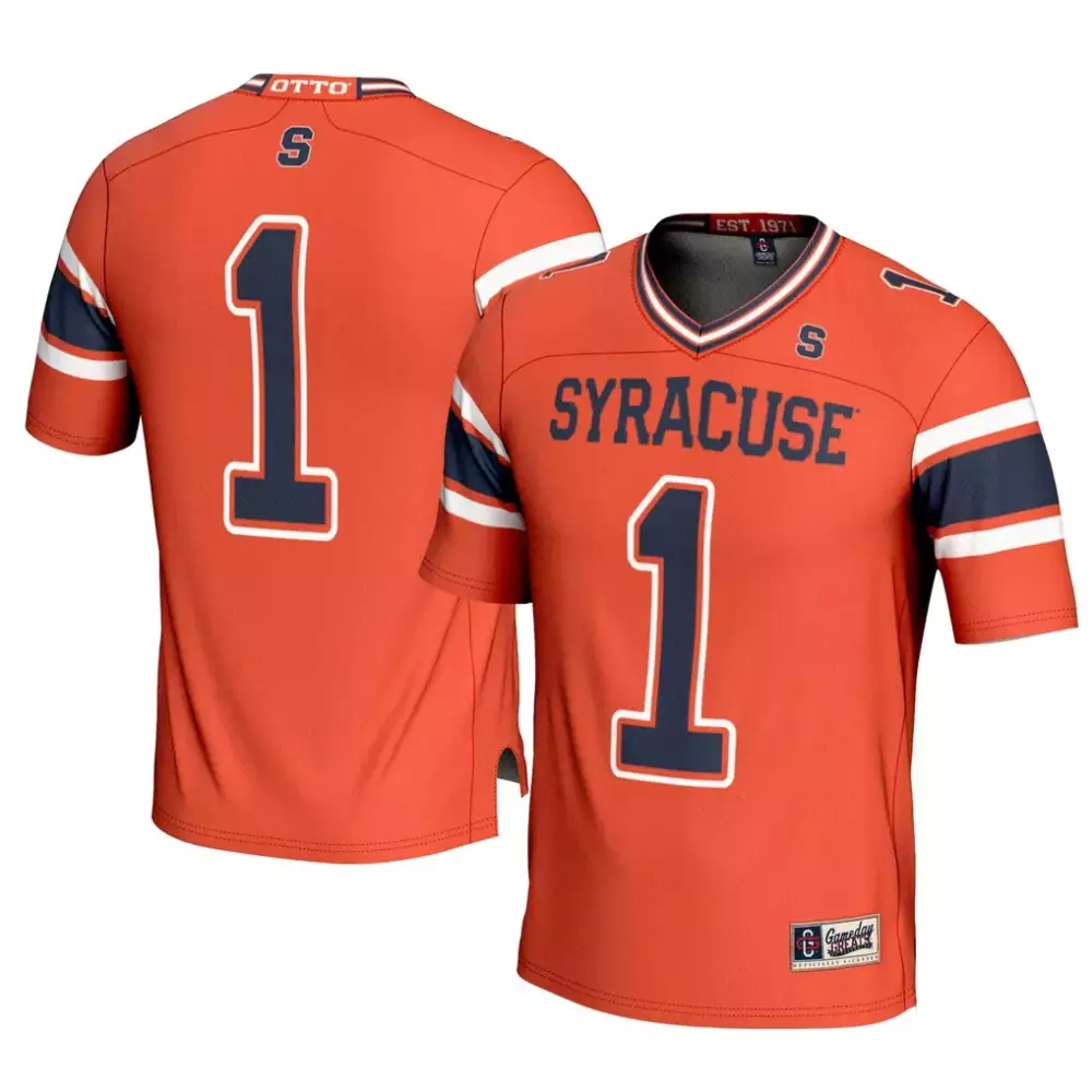 Custom Syracuse 1 Jersey Orange Navy White Gameday