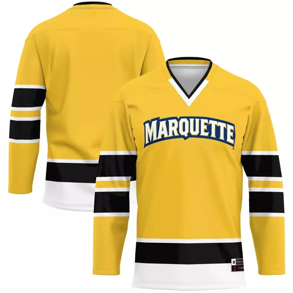 Custom Marquette Jersey Yellow Black White Gameday