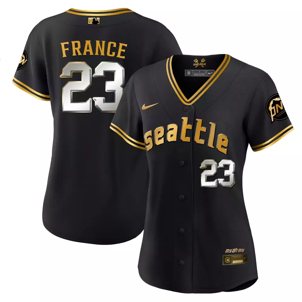 Ty France 23 Seattle Mariners Jersey Black Pilots Throwback Pn (seattle Logo) 2023