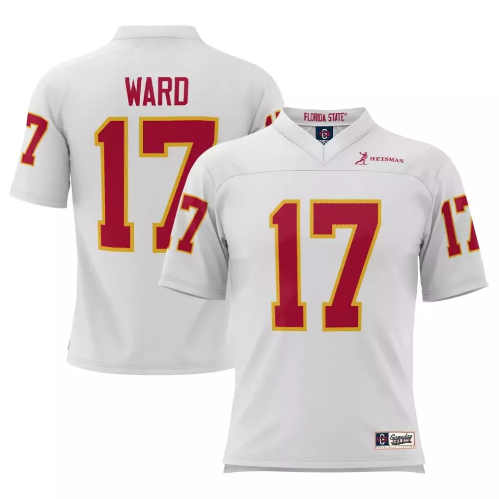 Ward 17 Florida State Seminoles Jersey White Heisman Trophy Men Red Gold Gameday
