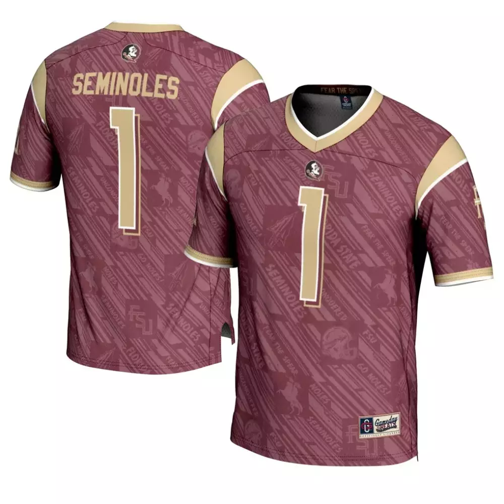 Seminoles 1 Jersey Maroon Gameday Sportswear Florida State Fsu Tag Men Custom Design