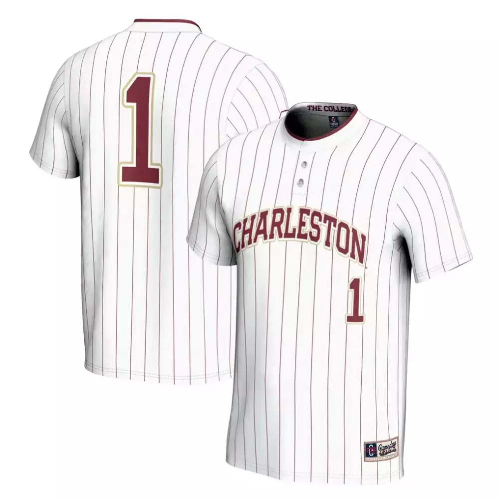 Custom Charleston 1 Jersey White Maroon Gameday