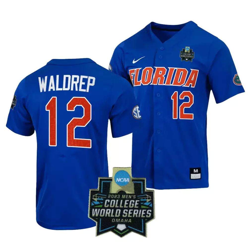 Waldrep College 12 Florida Jersey Blue Men Orange All Stitched Vapor
