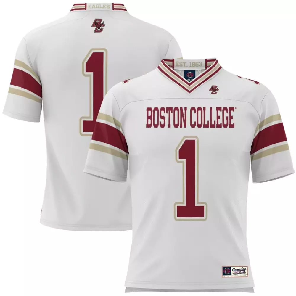 Boston College 1 Jersey White Gameday Maroon Gold