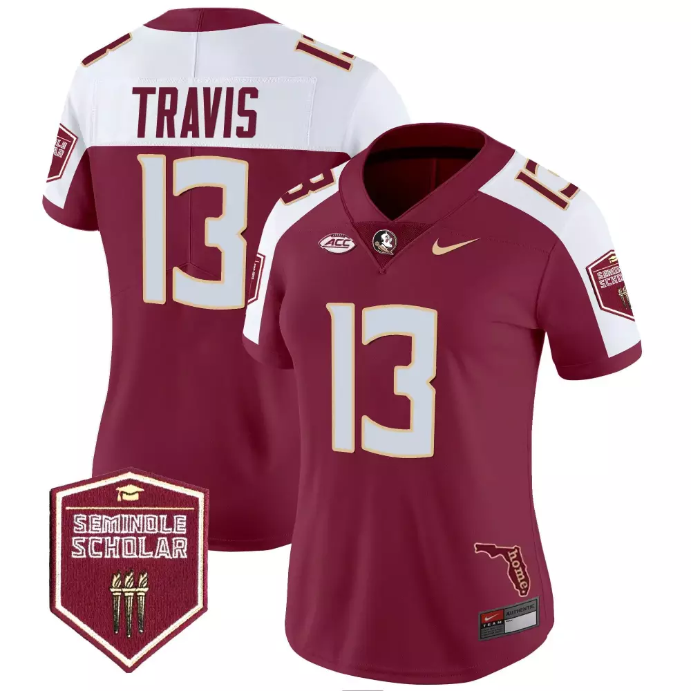 Travis Garnet 13 Jersey Maroon Seminole Scholar Florida State Seminoles Outline Home 2023