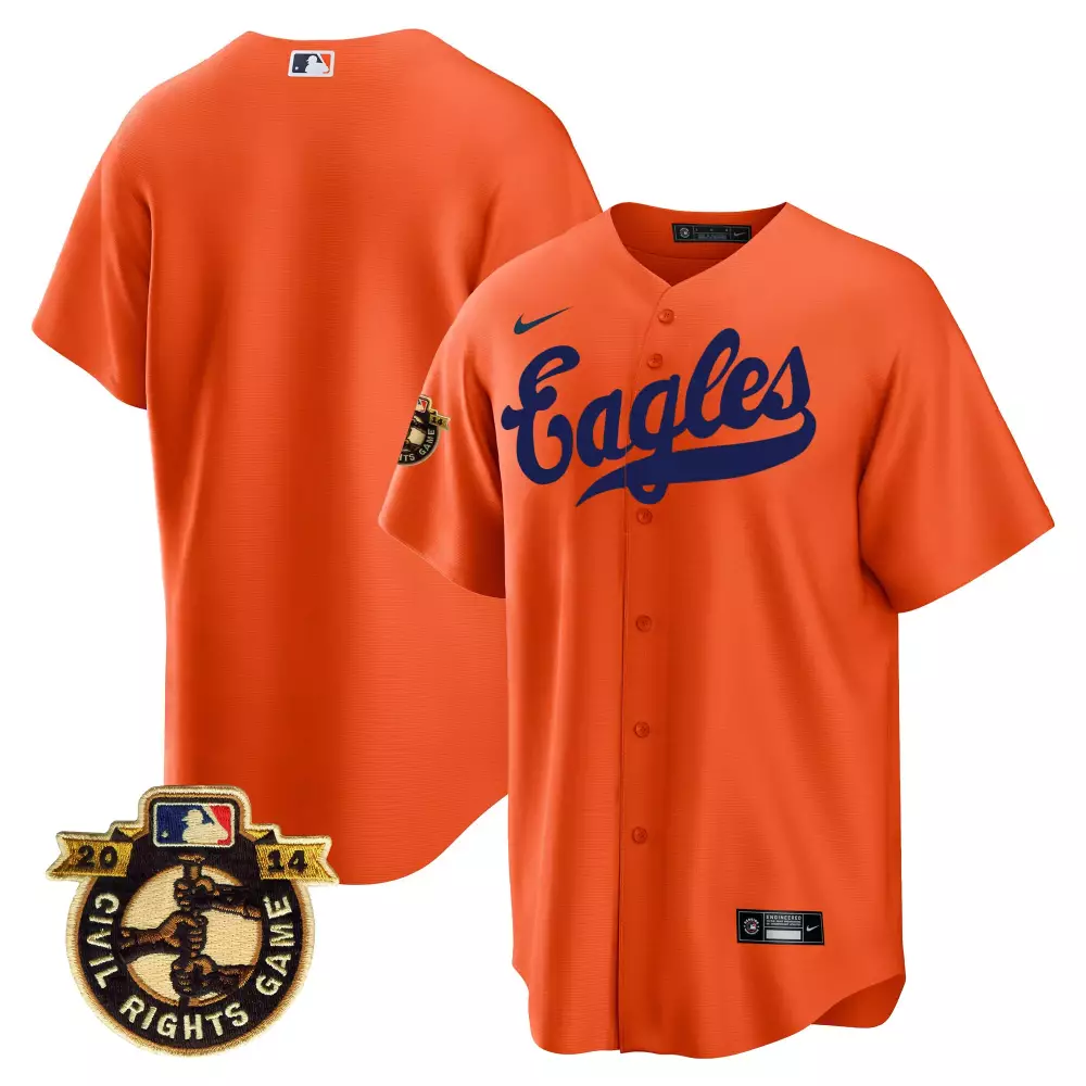 Custom Eagles Jersey Orange Civil Rights Game 2014 Men Blue All Stitched Vapor