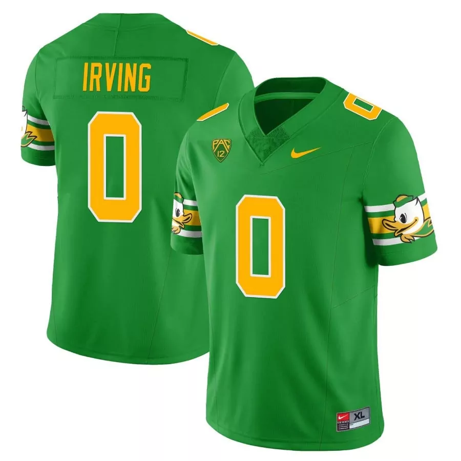 Markeise Irving Oregon Ducks Jersey Green Men Yellow White Throwback Stitched